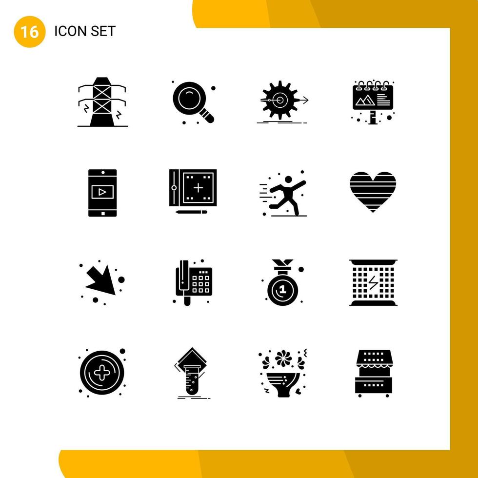 16 kreativ ikoner modern tecken och symboler av mobil Ansökan Ansökan framsteg anslagstavla ad redigerbar vektor design element