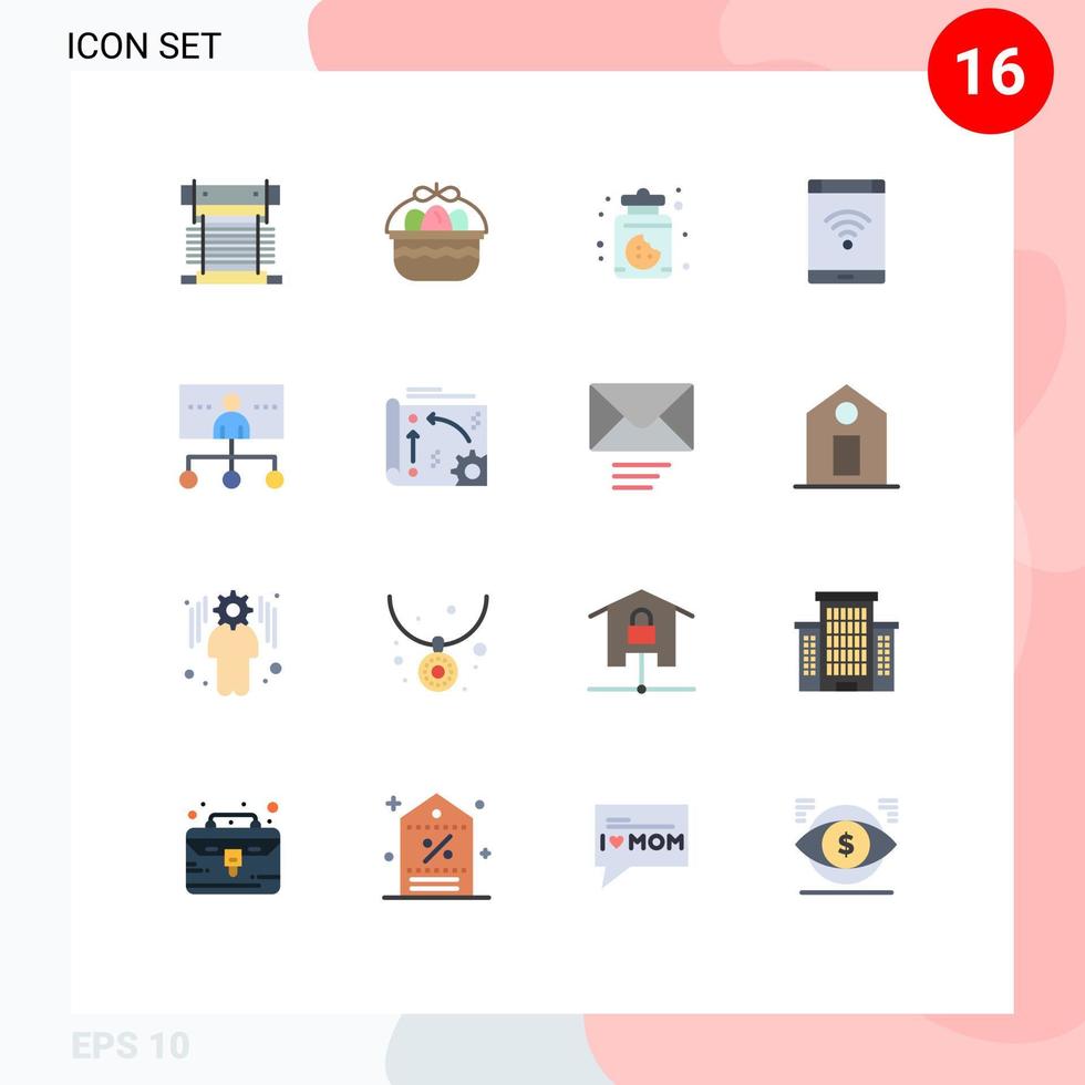 satz von 16 modernen ui-symbolen symbole zeichen für business telefon natur netzwerkverbindung editierbares paket kreativer vektordesignelemente vektor