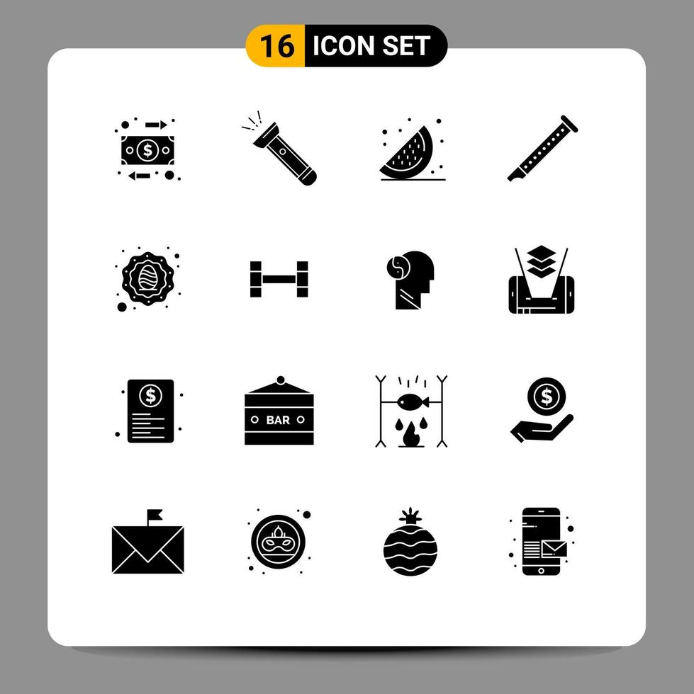 Stock Vector Icon Pack mit 16 Linienzeichen und Symbolen für Feiertage Musik Wanderinstrument Audio editierbare Vektordesign-Elemente