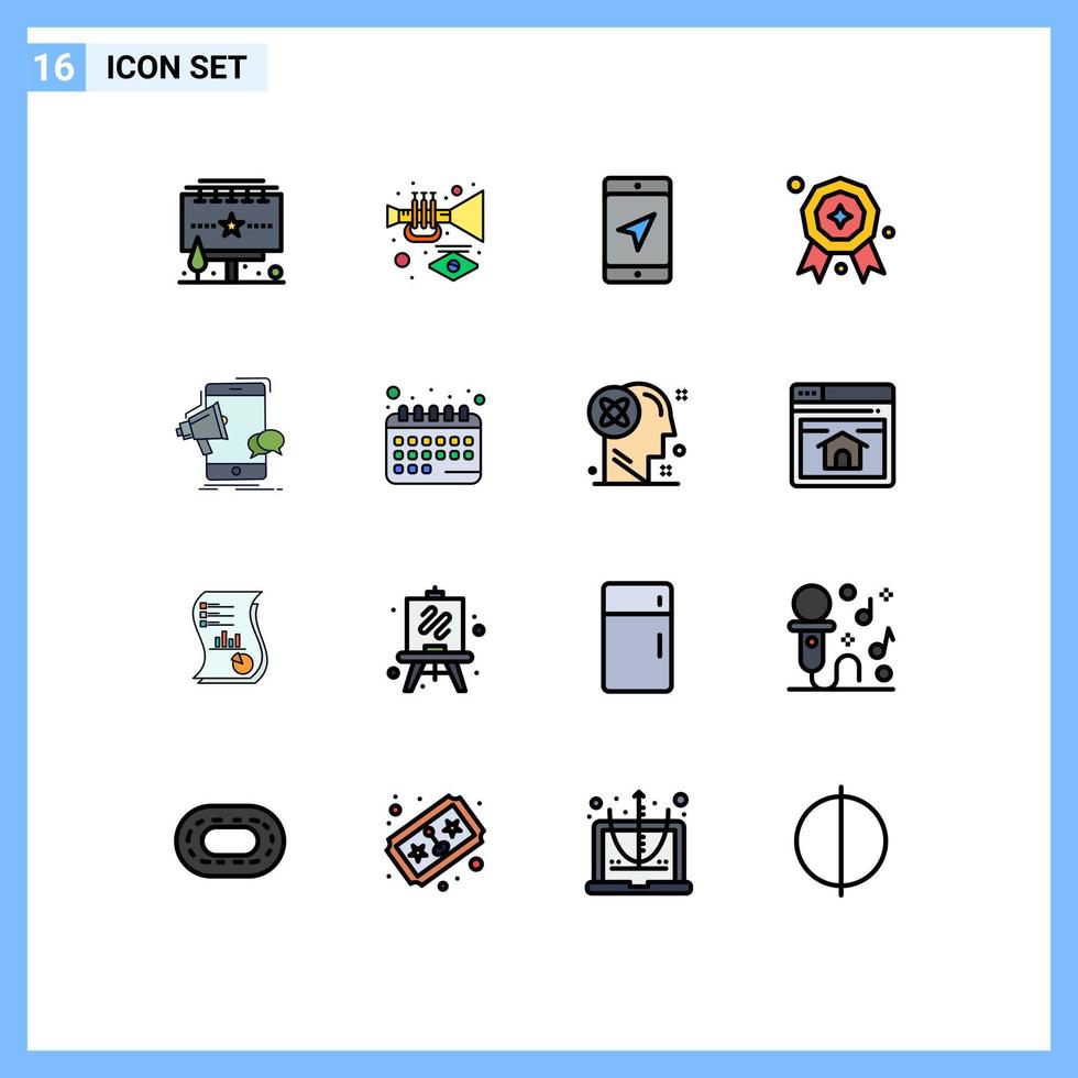 uppsättning av 16 modern ui ikoner symboler tecken för mobil megafon mobil pris- tilldela redigerbar kreativ vektor design element
