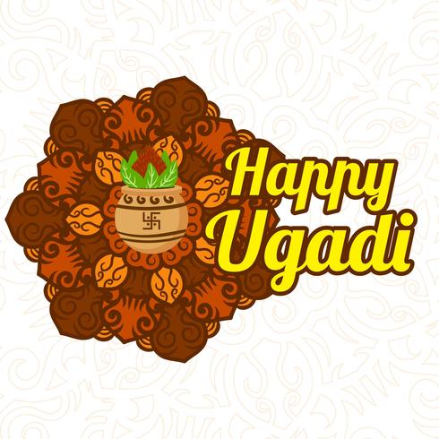 Glücklicher Ugadi Hintergrund vektor