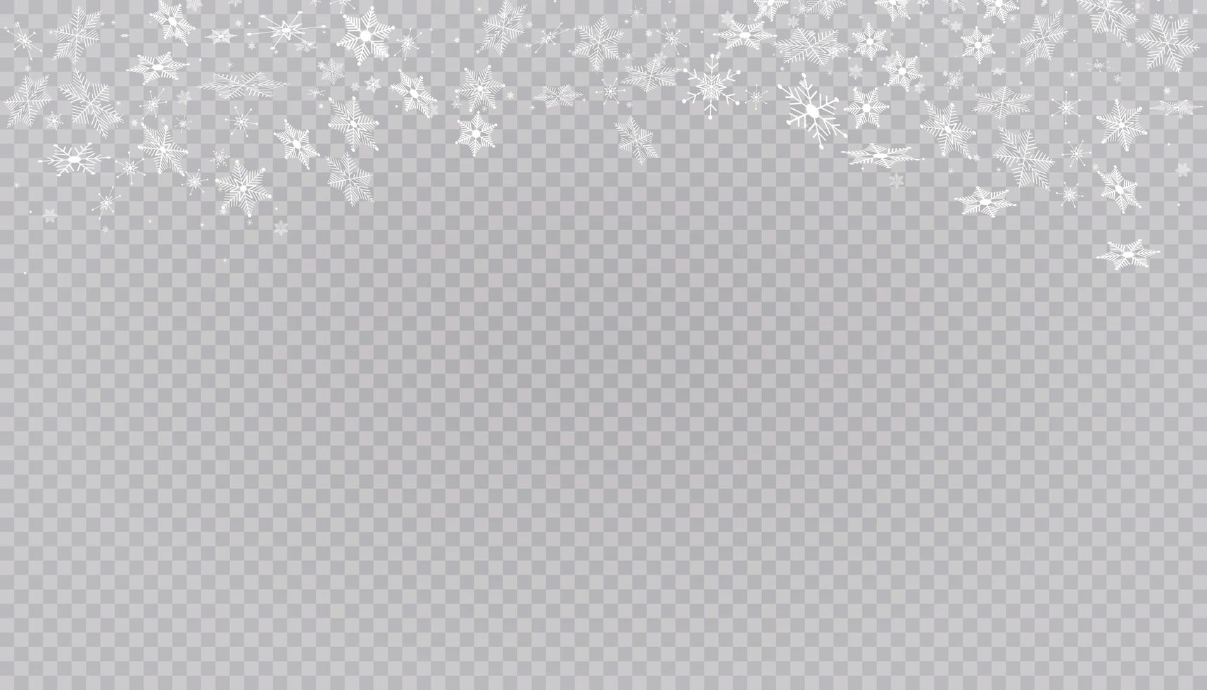 weiße Schneeflocken auf Hintergrund. vektor
