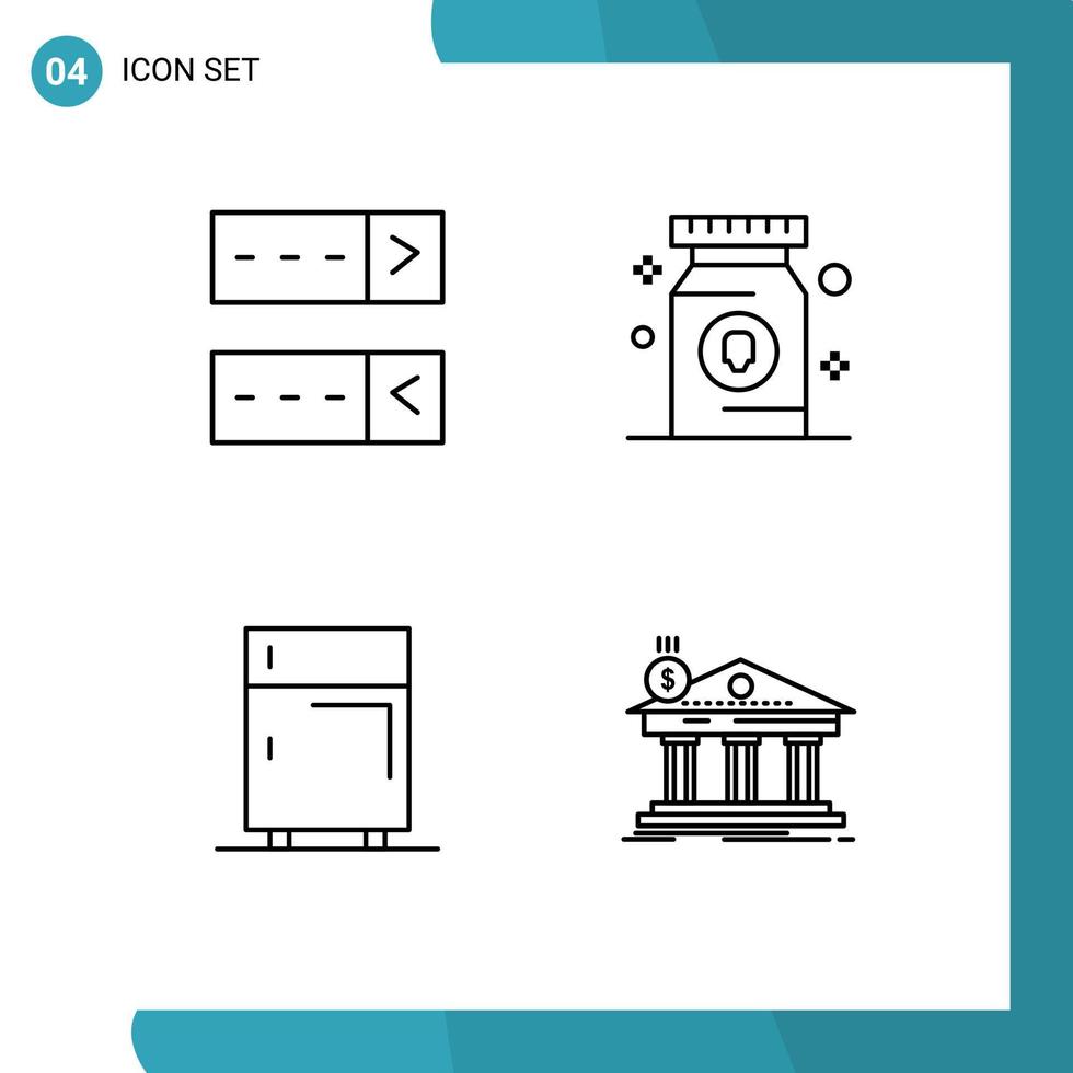universell ikon symboler grupp av 4 modern fylld linje platt färger av logga in elektronisk läkemedel piller frysa redigerbar vektor design element