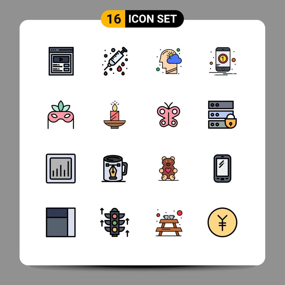 modern uppsättning av 16 platt Färg fylld rader pictograph av kostym ett moln siffra tänkande redigerbar kreativ vektor design element