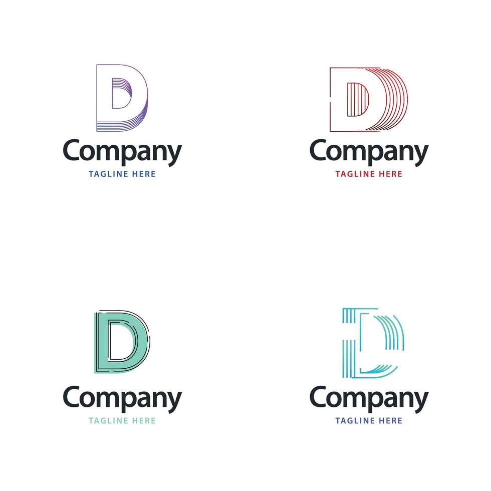 brev d stor logotyp packa design kreativ modern logotyper design för din företag vektor