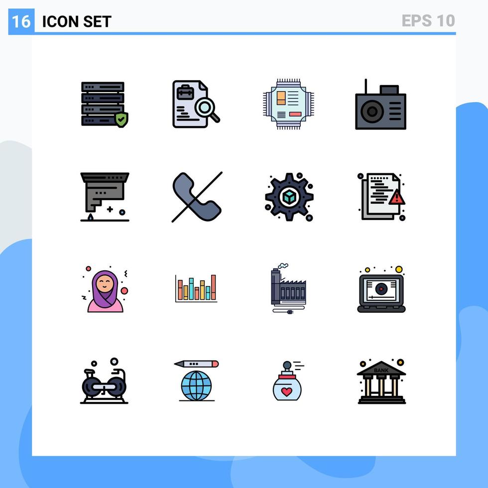 16 kreativ ikoner modern tecken och symboler av utveckling kodning cpu patron enhet redigerbar kreativ vektor design element