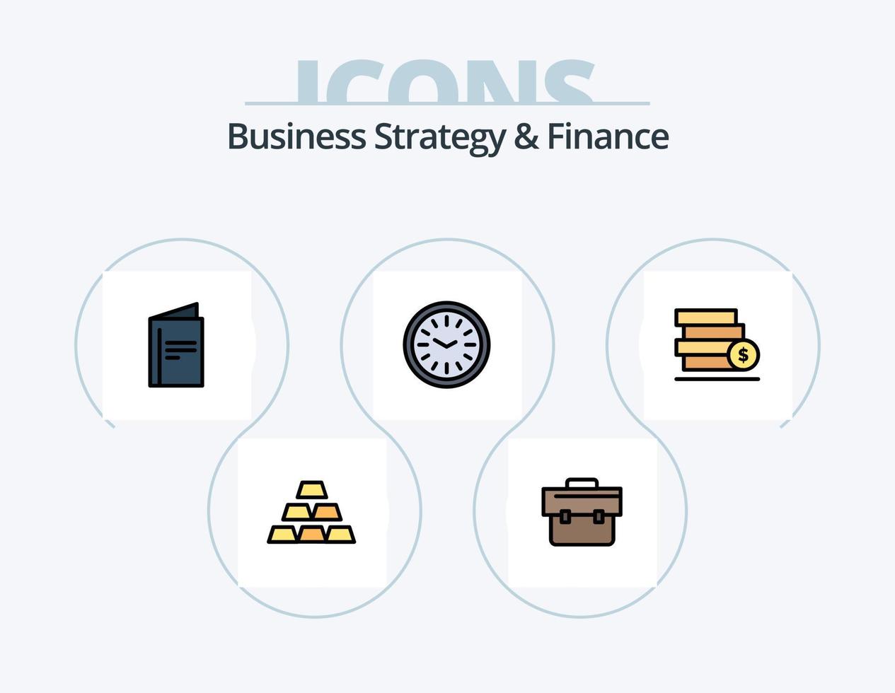 Geschäftsstrategie und Finanzlinie gefüllt Icon Pack 5 Icon Design. Handel. Computer . Pfeil . online. vektor