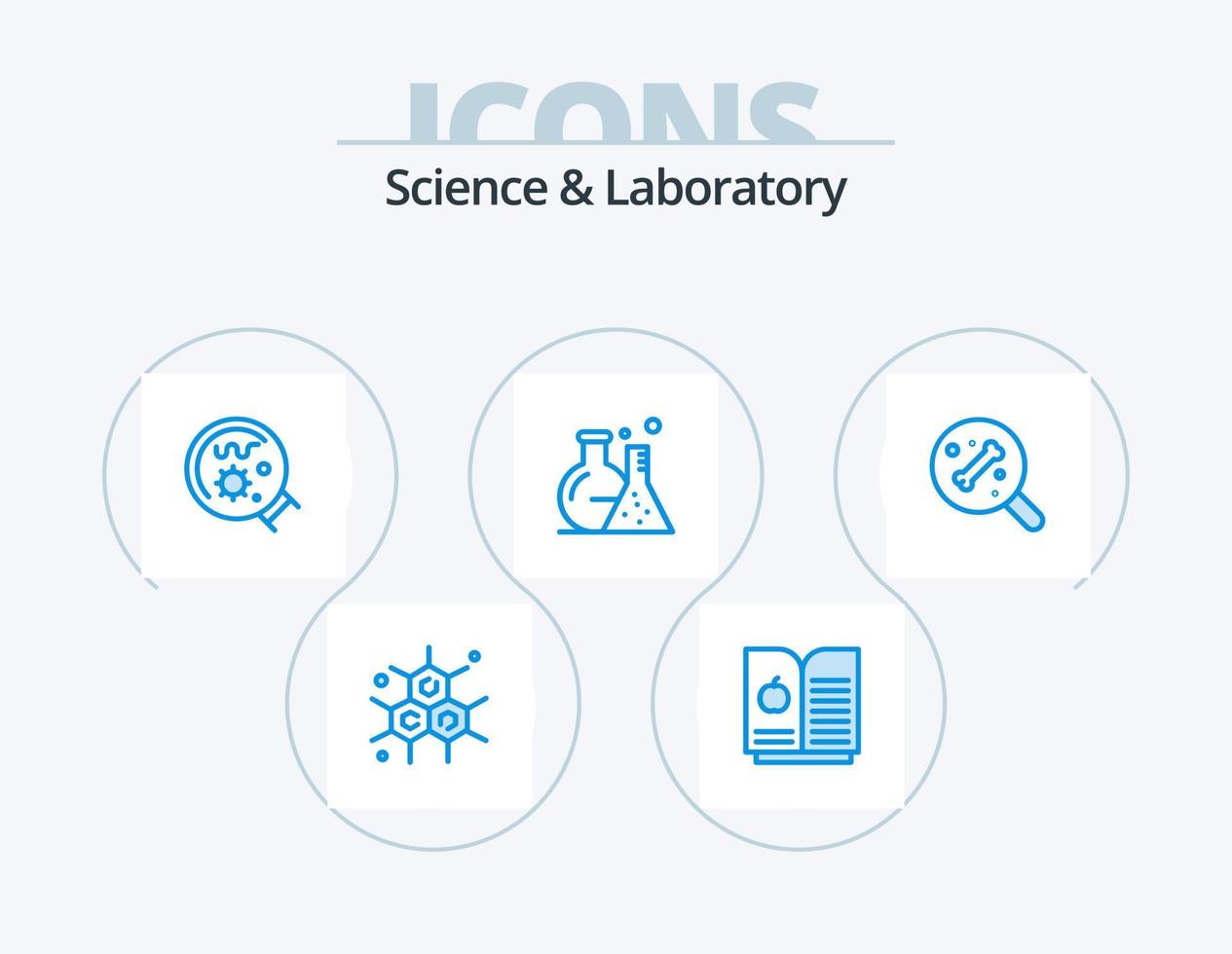 Wissenschaft blau Icon Pack 5 Icon Design. . Wissenschaft. Wissenschaft. Knochen. Wissenschaft vektor