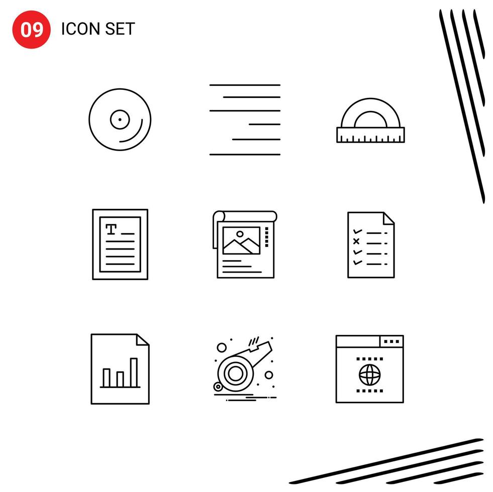 stock vektor ikon packa av 9 linje tecken och symboler för affisch renare konstruktion läsare ebook redigerbar vektor design element