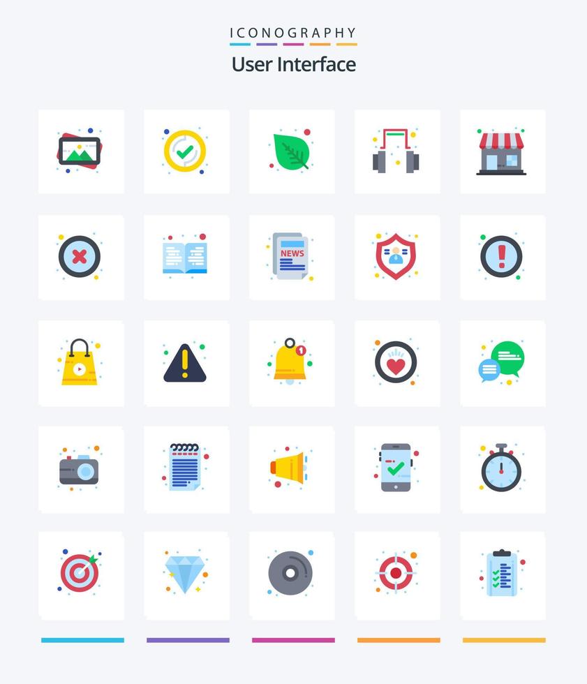 kreativ användare gränssnitt 25 platt ikon packa sådan som Avbryt. affär. natur. marknadsföra Lagra. Stöd vektor