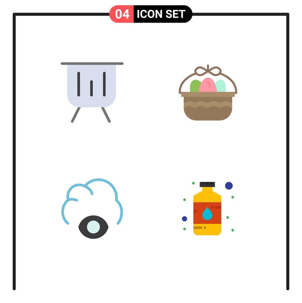 uppsättning av 4 vektor platt ikoner på rutnät för företag moln prestanda påsk Gud redigerbar vektor design element