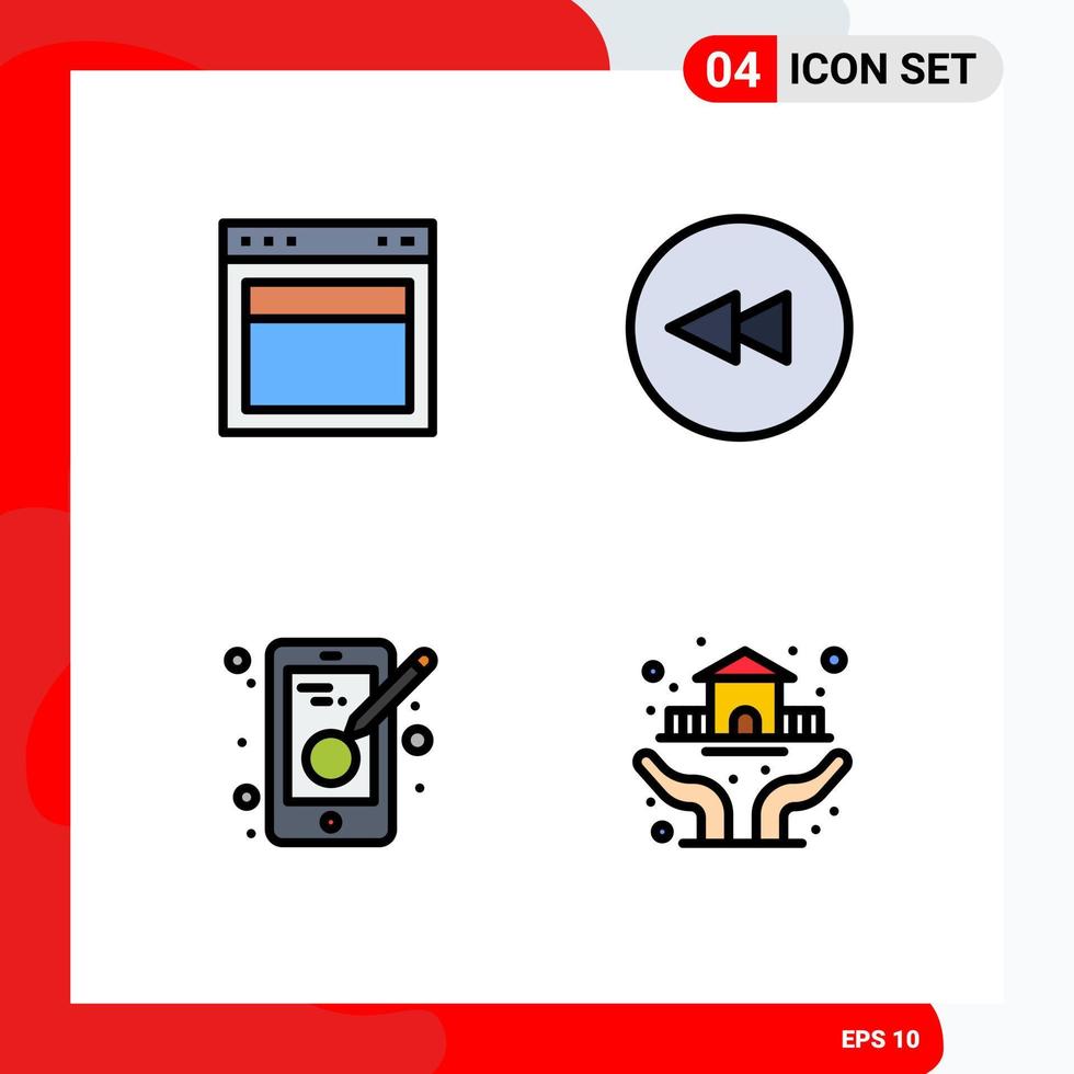 4 kreative Symbole moderne Zeichen und Symbole des Designs Design Web Circle mobile editierbare Vektordesign-Elemente vektor