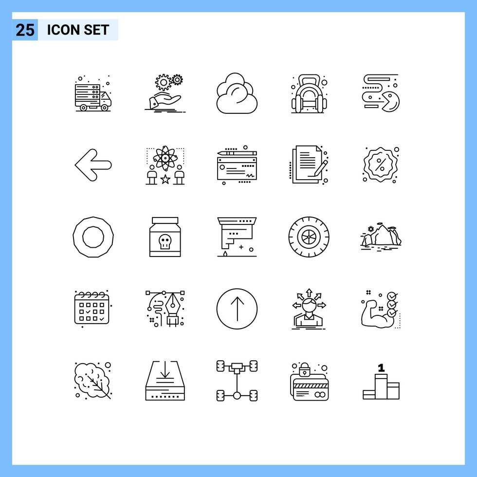 redigerbar vektor linje packa av 25 enkel rader av Gym vikt tjänster kondition lagring redigerbar vektor design element