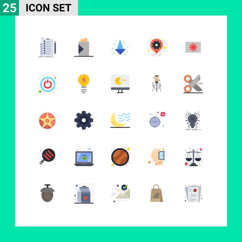 Bearbeitbares Vektorlinienpaket mit 25 einfachen flachen Farben von Hardware-Pin-Pfeiloptionen Geo-bearbeitbare Vektordesign-Elemente vektor