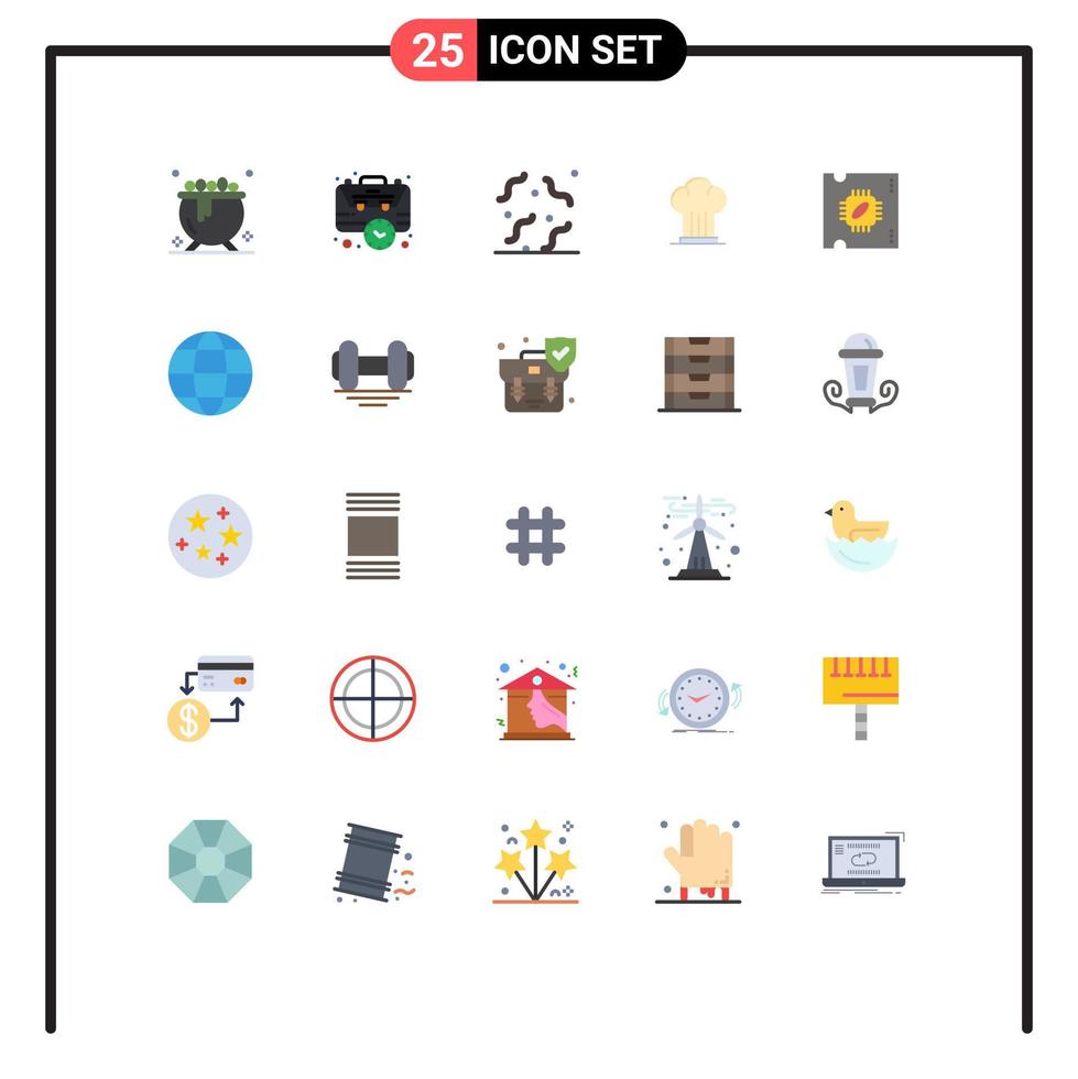 25 kreative Symbole moderne Zeichen und Symbole von CPU-Hut Halloween-Herdkappe editierbare Vektordesign-Elemente vektor