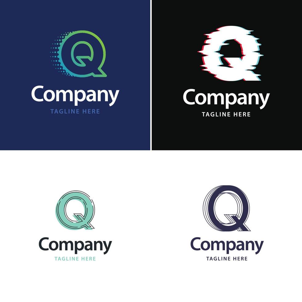Buchstabe q großes Logo-Pack-Design kreatives modernes Logo-Design für Ihr Unternehmen vektor