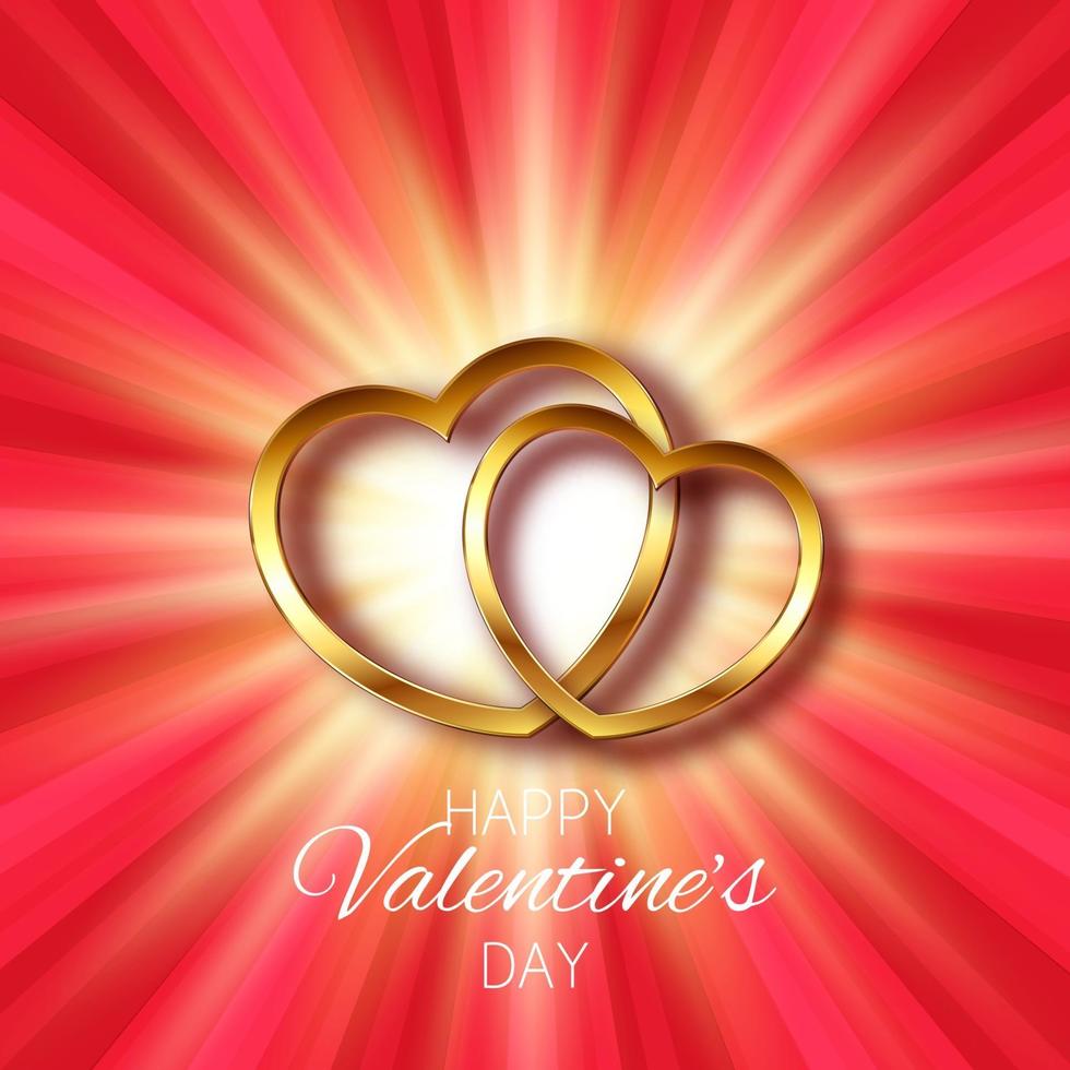 Valentinstag Hintergrund mit Gold Herzen Design vektor