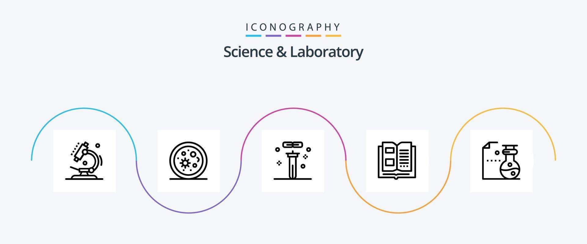 vetenskap linje 5 ikon packa Inklusive kemi. kunskap. biologi. information. vetenskap vektor