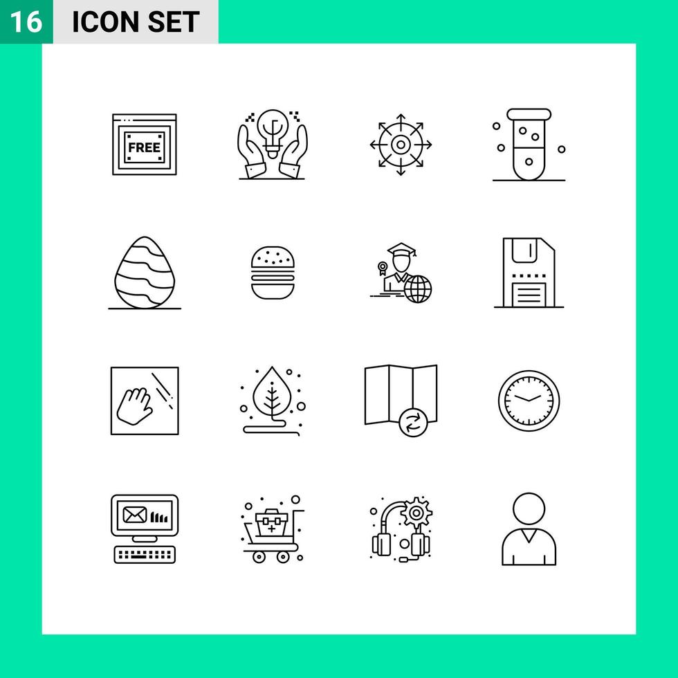 16 universell konturer uppsättning för webb och mobil tillämpningar påsk kemi mål blod biokemi redigerbar vektor design element