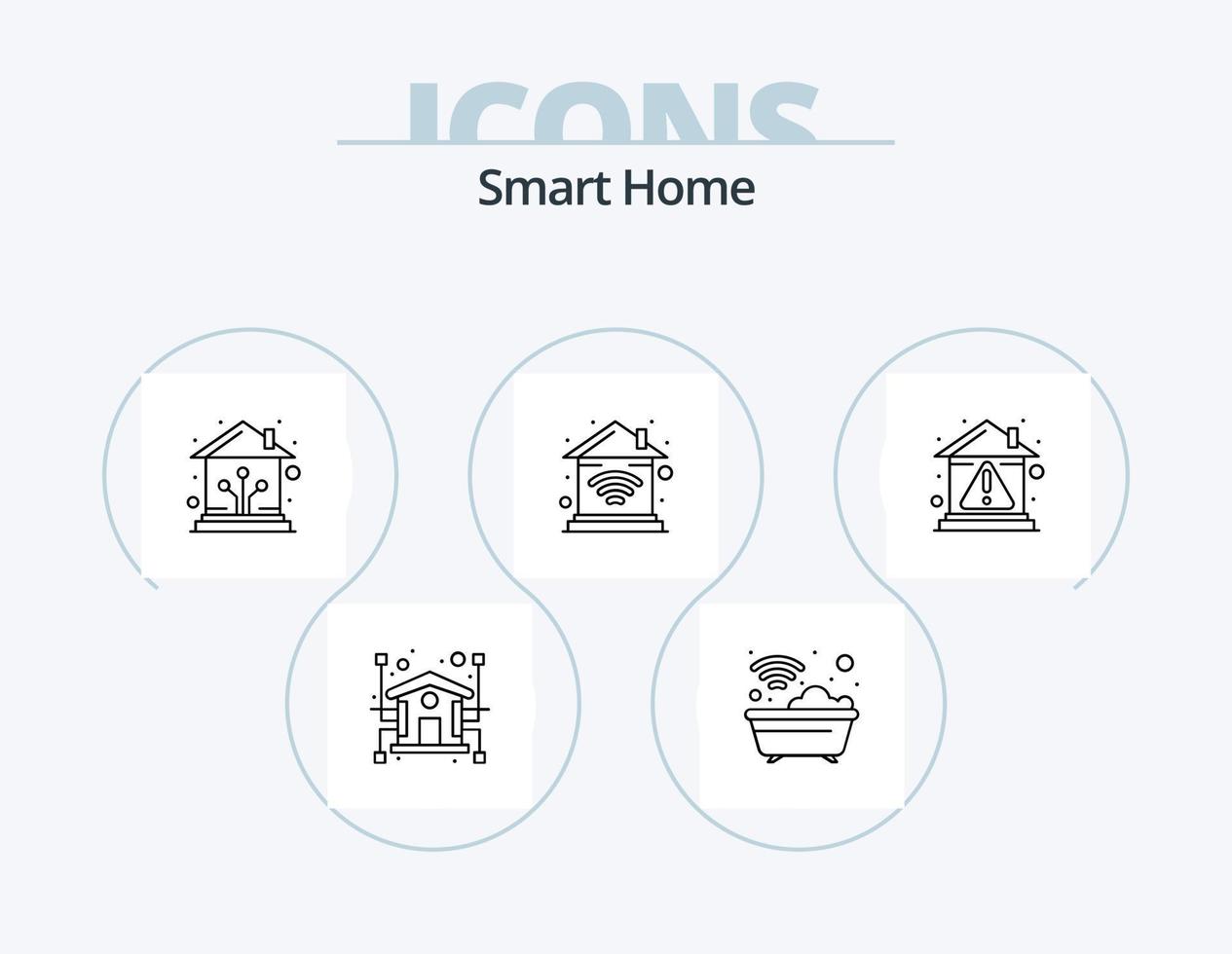 Smart-Home-Line-Icon-Pack 5 Icon-Design. Tür. schützen. schlau. heim. schlau vektor