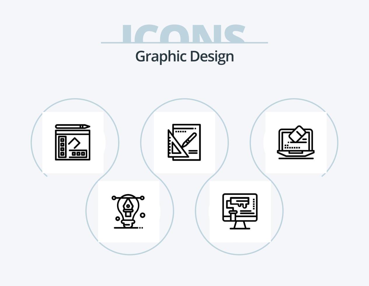 grafisk design linje ikon packa 5 ikon design. design. Framgång. programmering. presentation. Graf vektor