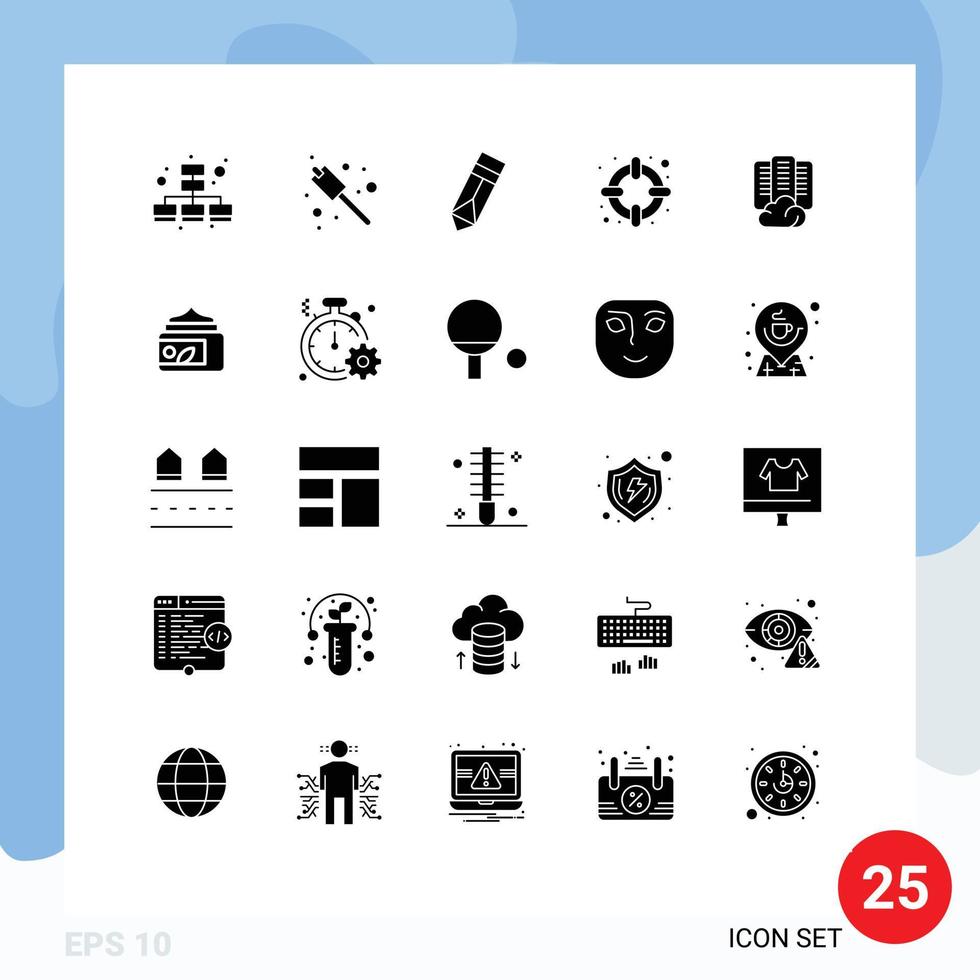 25 kreativ ikoner modern tecken och symboler av grädde data penna Centrum Stöd redigerbar vektor design element