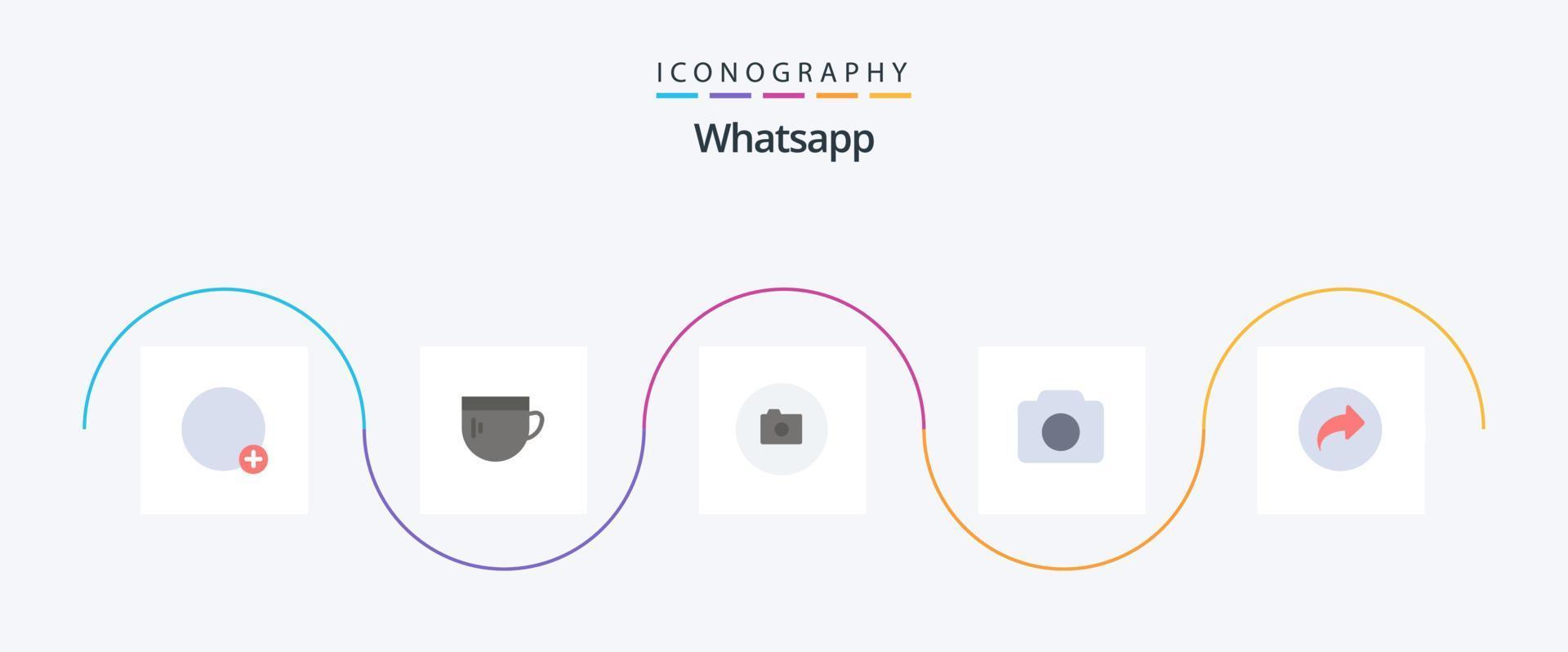whatsapp platt 5 ikon packa Inklusive . ui. kamera. höger. grundläggande vektor