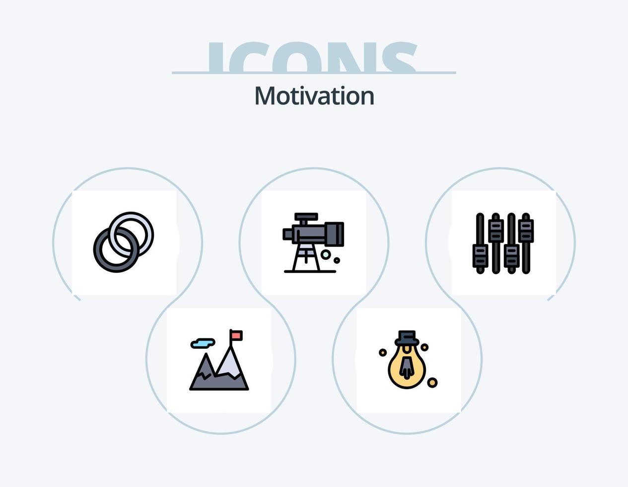 Motivationslinie gefüllt Icon Pack 5 Icon Design. . Kompass. Herz. Navigation. Einstellung vektor