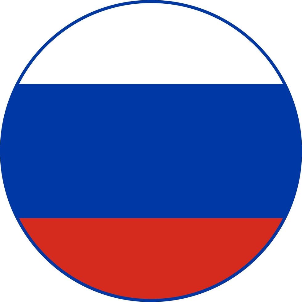 ryska federationen flagga rundad ikon vektor