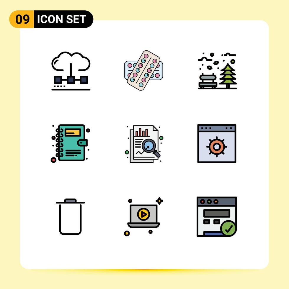 9 kreativ ikoner modern tecken och symboler av telefon bok bok läsplatta väder parkera redigerbar vektor design element
