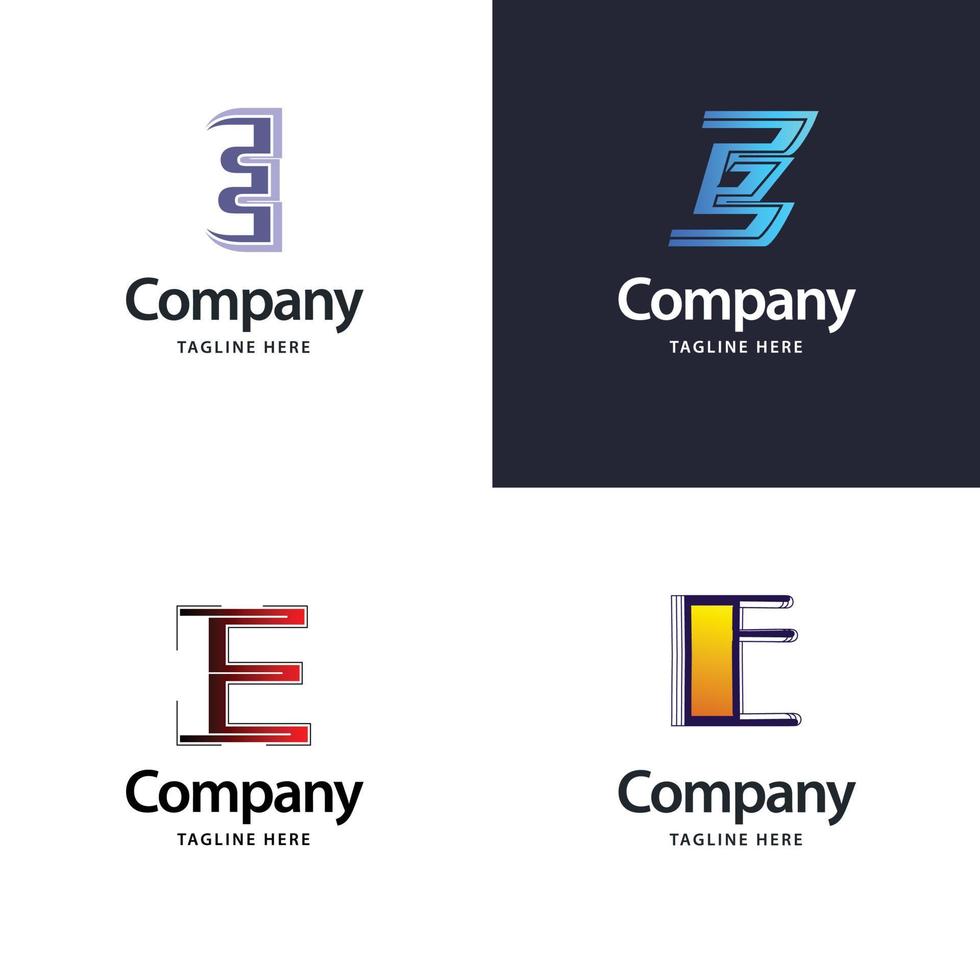 buchstabe e großes logo-paket design kreatives modernes logo-design für ihr unternehmen vektor