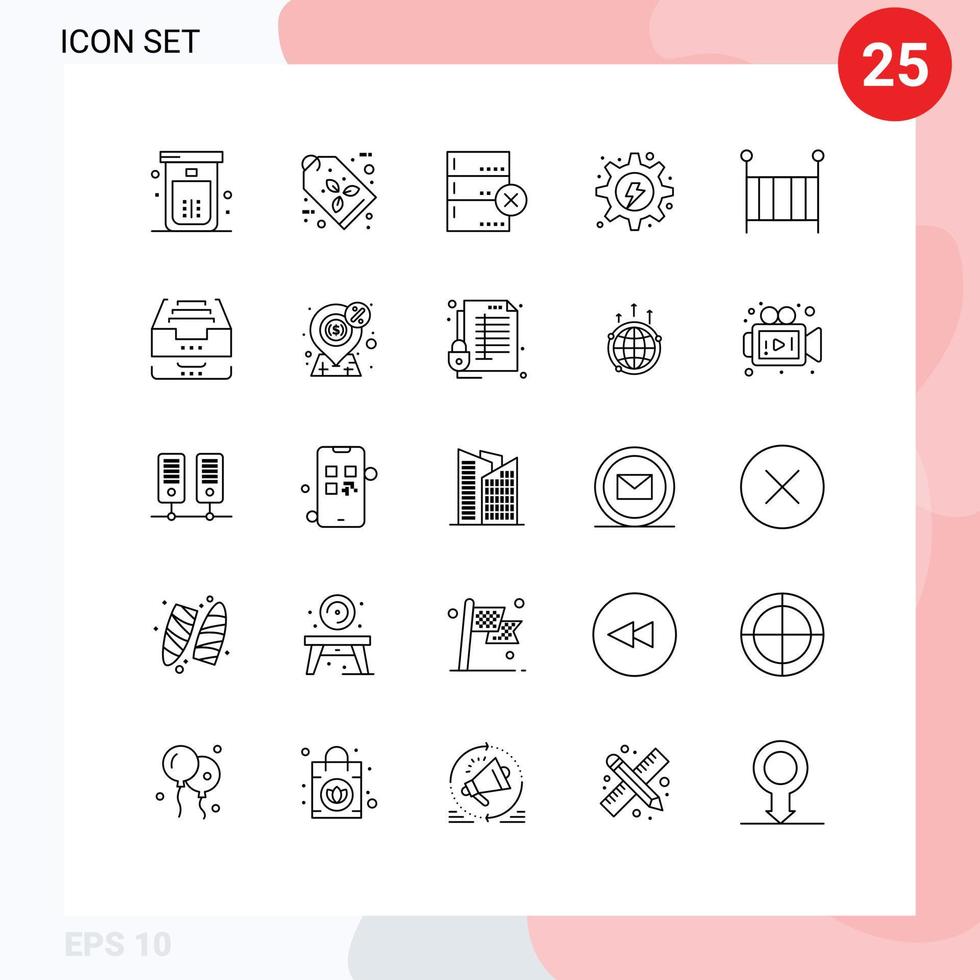 redigerbar vektor linje packa av 25 enkel rader av bebis vattenkraft märka hydro elektrisk redigerbar vektor design element