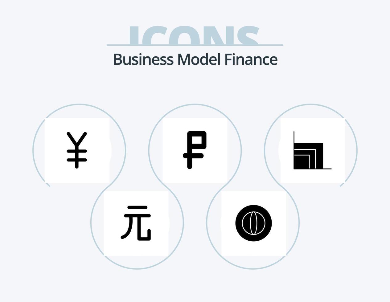 Finanz-Glyphen-Icon-Pack 5 Icon-Design. . E-Commerce. Finanzen. Diagramm. Schutt vektor