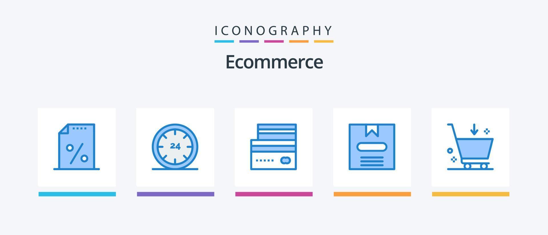 E-Commerce Blue 5 Icon Pack inklusive Verstecken. Handel. Nacht. Kasten. Geld. kreatives Symboldesign vektor