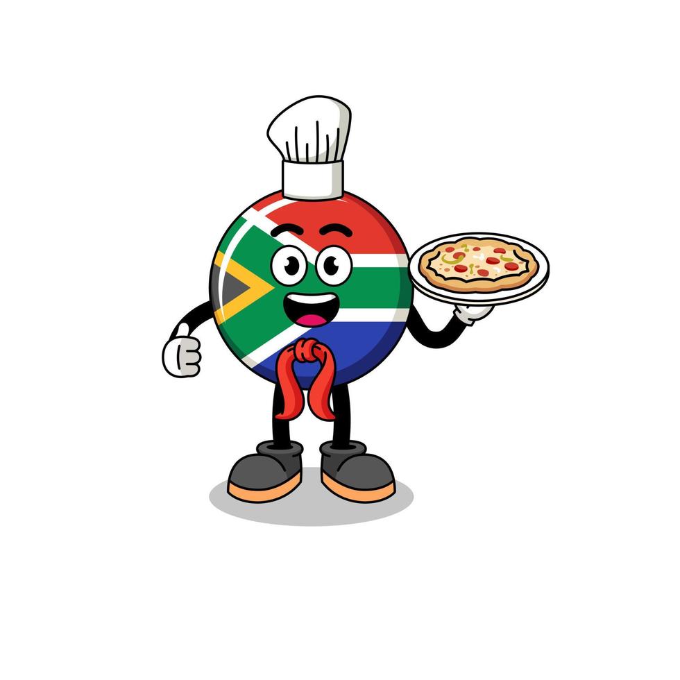 illustration av söder afrika flagga som ett italiensk kock vektor
