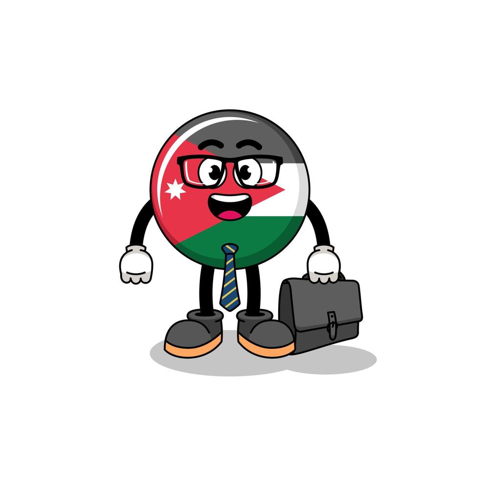 jordanien-flaggenmaskottchen als geschäftsmann vektor