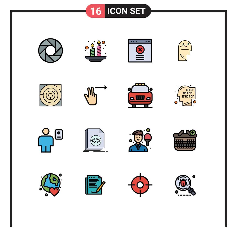 piktogram uppsättning av 16 enkel platt Färg fylld rader av labyrint labyrint blockerad tänkande Framgång redigerbar kreativ vektor design element