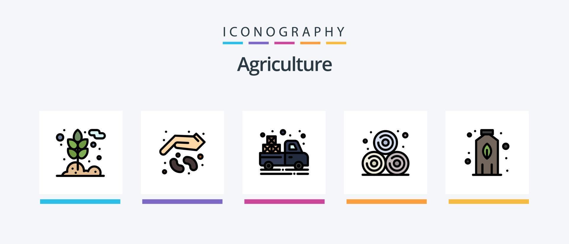 lantbruk linje fylld 5 ikon packa Inklusive lantbruk. mat. bi. odla. lantbruk. kreativ ikoner design vektor