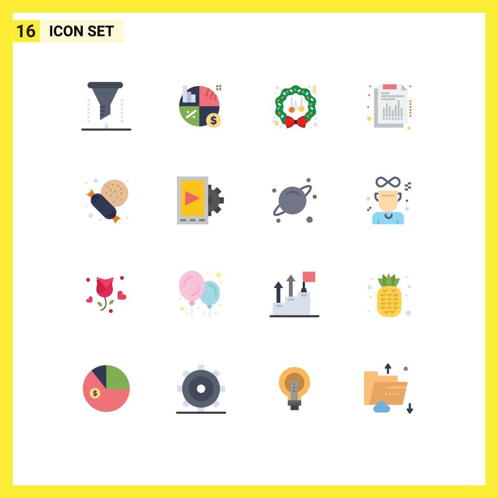 16 kreativ ikoner modern tecken och symboler av Rapportera finansiell Graf årlig vinter- redigerbar packa av kreativ vektor design element