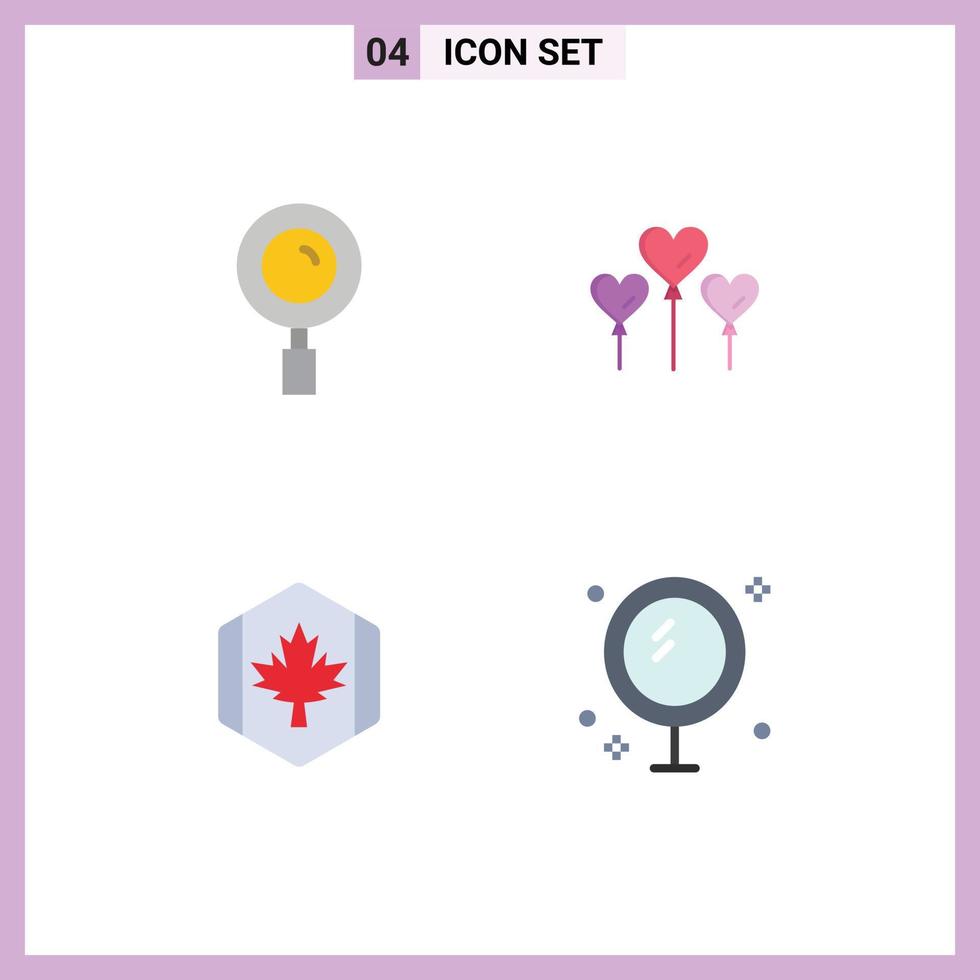 uppsättning av 4 modern ui ikoner symboler tecken för hitta kanada Sök kärlek lönn redigerbar vektor design element