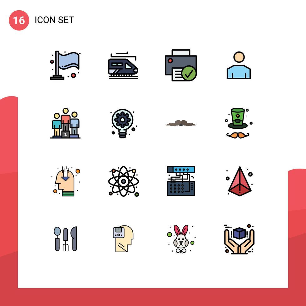 16 kreativ ikoner modern tecken och symboler av podium vinnare enheter profil manlig redigerbar kreativ vektor design element