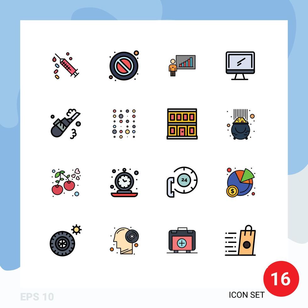 16 kreative Symbole moderne Zeichen und Symbole sauberer imac Business Device computerbearbeitbare kreative Vektordesign-Elemente vektor