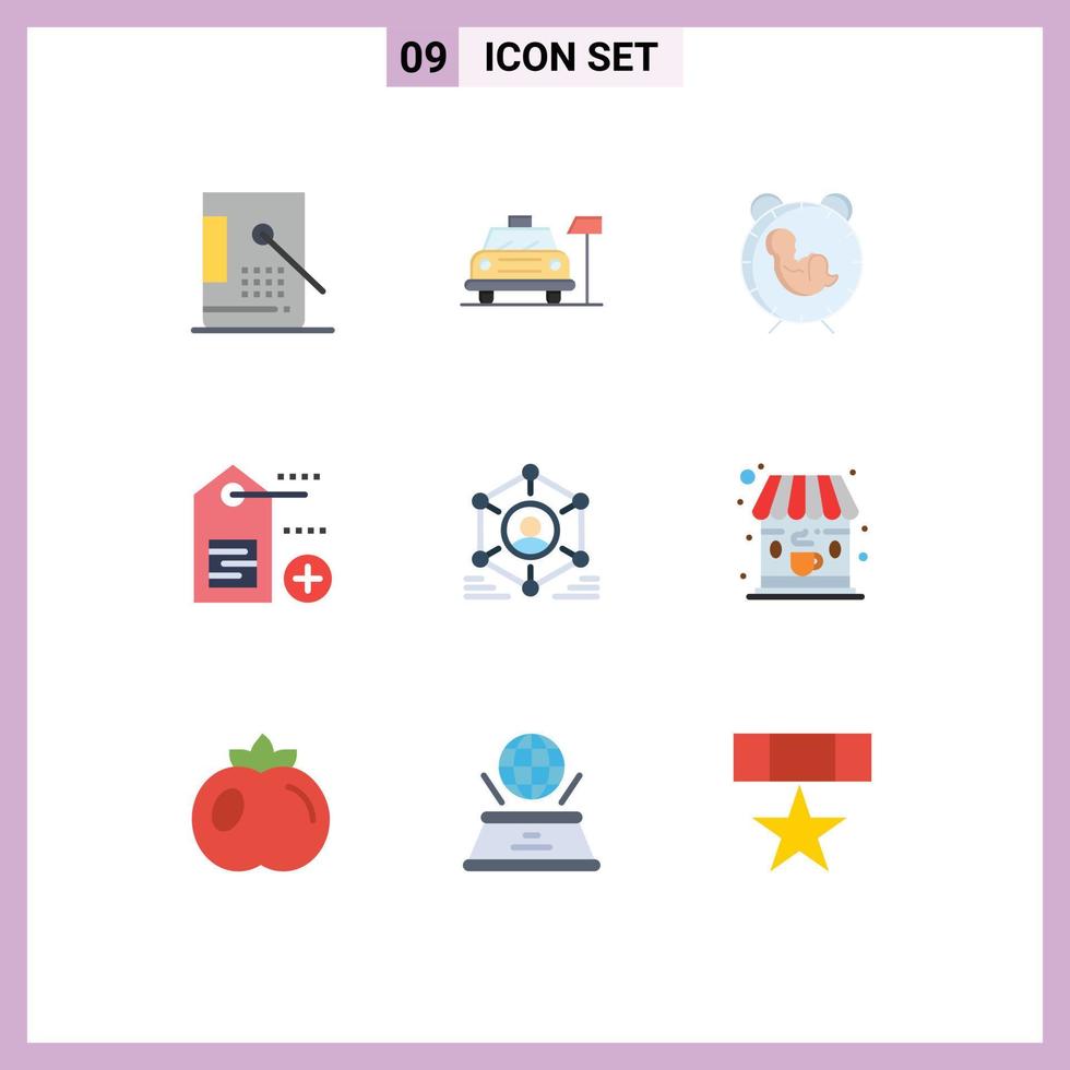 9 kreativ ikoner modern tecken och symboler av nätverk märka service Lägg till födelse redigerbar vektor design element