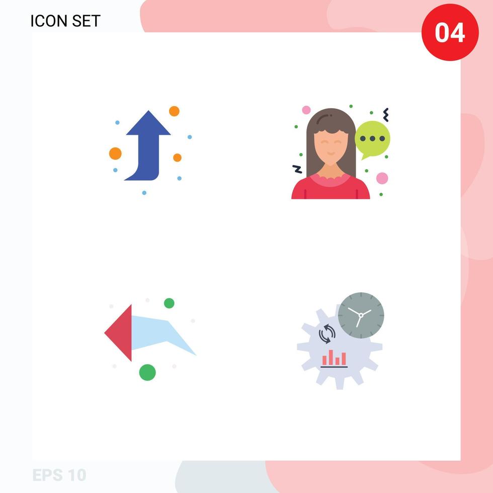 4 användare gränssnitt platt ikon packa av modern tecken och symboler av pil företag chatt pil förvaltning redigerbar vektor design element