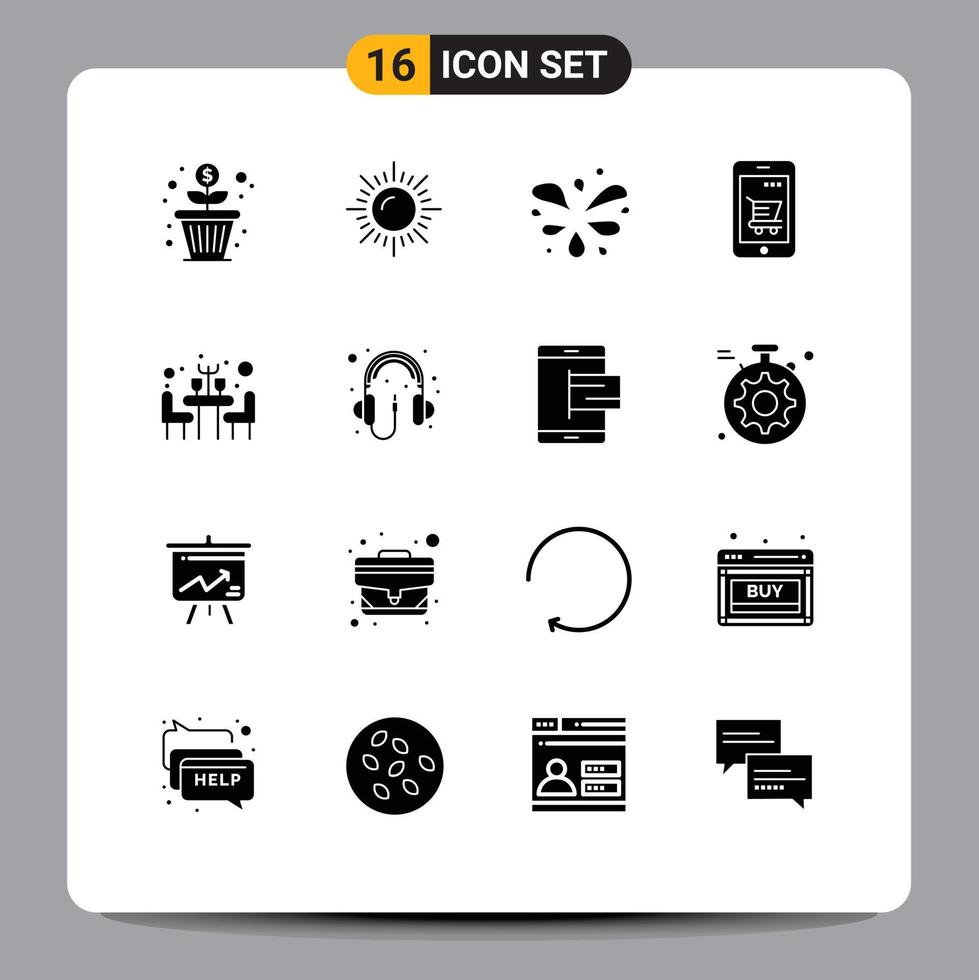 16 kreativ ikoner modern tecken och symboler av tabell middag parkera korg mobil redigerbar vektor design element