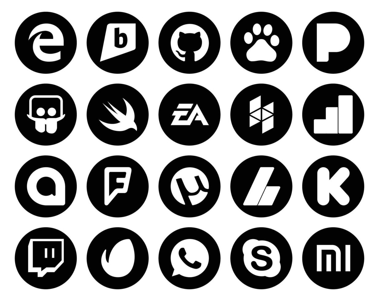 20 Social Media Icon Pack inklusive Kickstarter Adsense Ea Utorrent Google Allo vektor