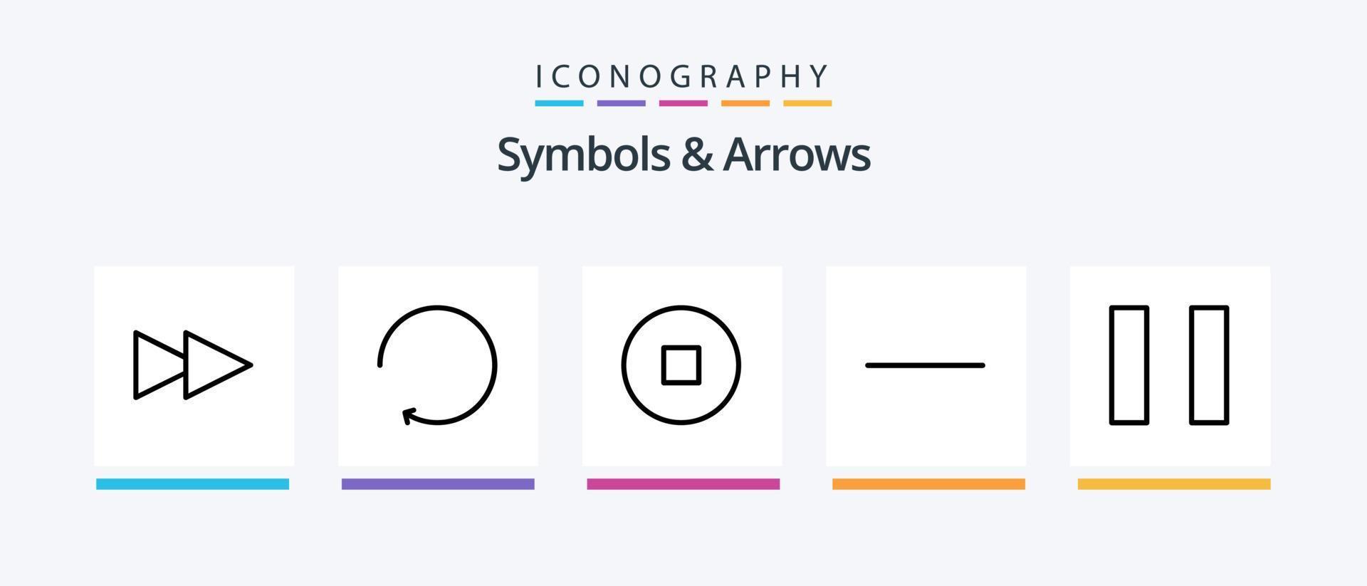 symboler och pilar linje 5 ikon packa Inklusive . cirkel. medurs. kreativ ikoner design vektor