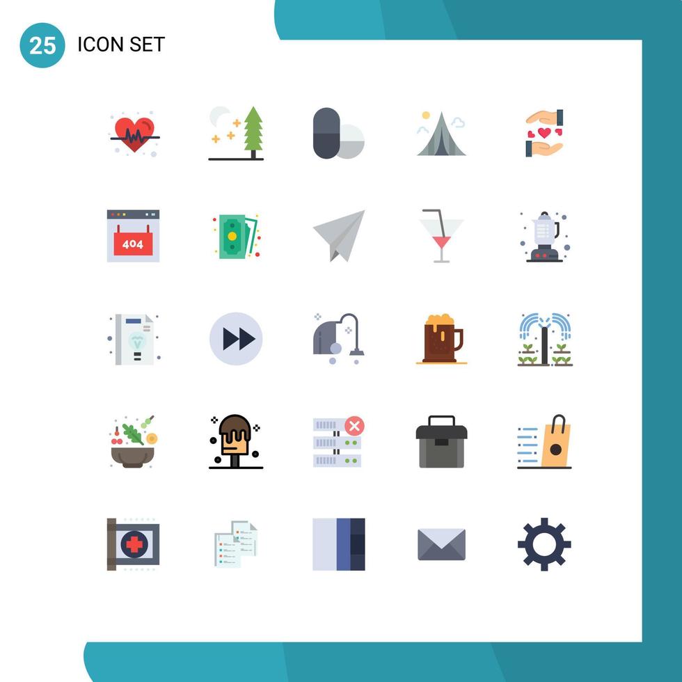 25 universell platt Färg tecken symboler av browser hjärta byggnad delning martyrer redigerbar vektor design element