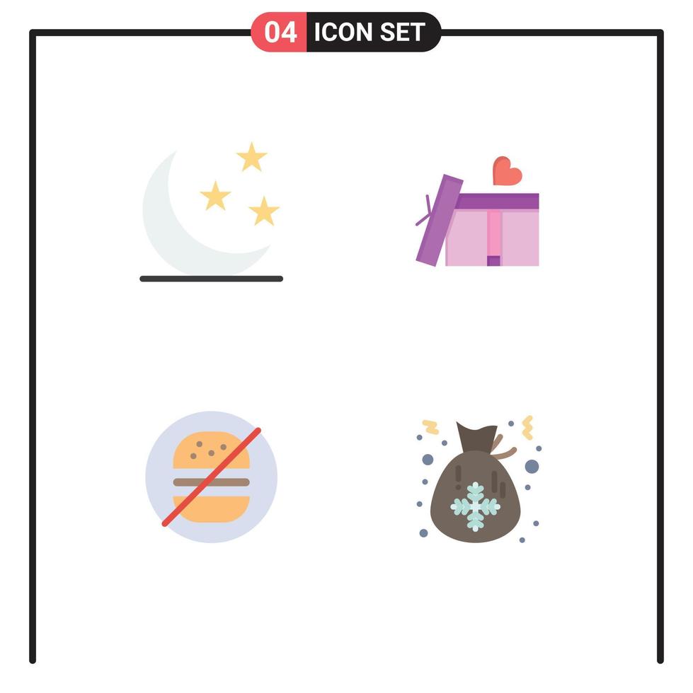 packa av 4 modern platt ikoner tecken och symboler för webb skriva ut media sådan som halv sjukvård natur kärlek väska redigerbar vektor design element