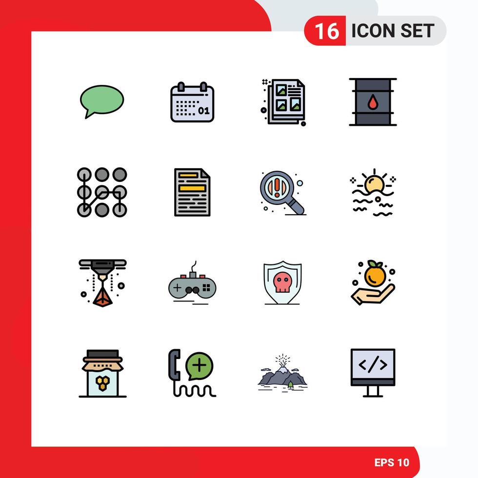 16 kreativ ikoner modern tecken och symboler av mönster leverans kreativ cylinder kan redigerbar kreativ vektor design element